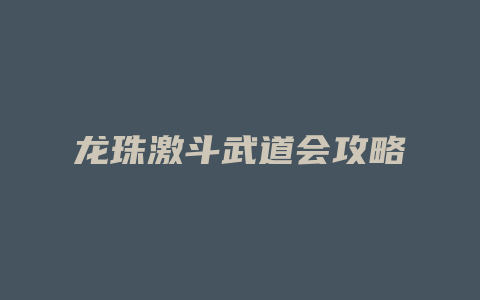 龙珠激斗武道会攻略