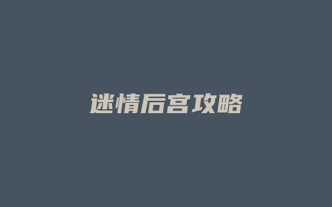 迷情后宫攻略