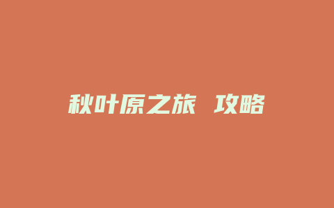 秋叶原之旅 攻略