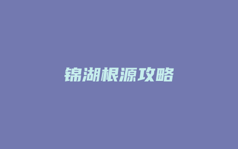 锦湖根源攻略