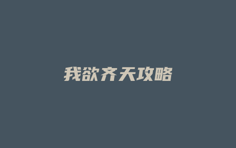 我欲齐天攻略