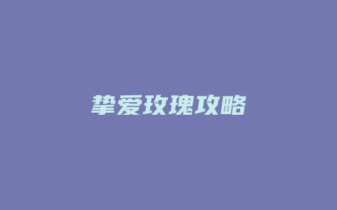 挚爱玫瑰攻略