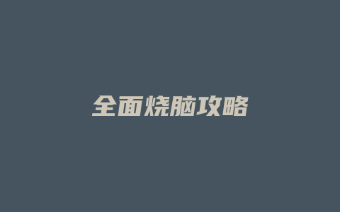 全面烧脑攻略