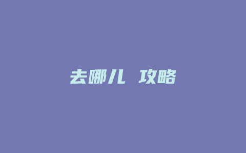 去哪儿 攻略