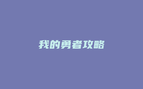 我的勇者攻略