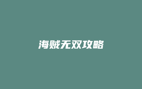 海贼无双攻略