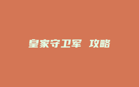 皇家守卫军 攻略