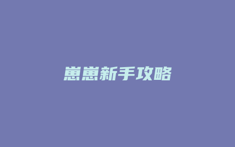 崽崽新手攻略