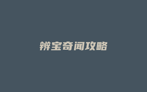 辨宝奇闻攻略