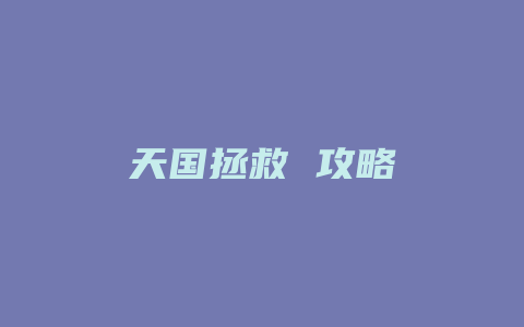 天国拯救 攻略