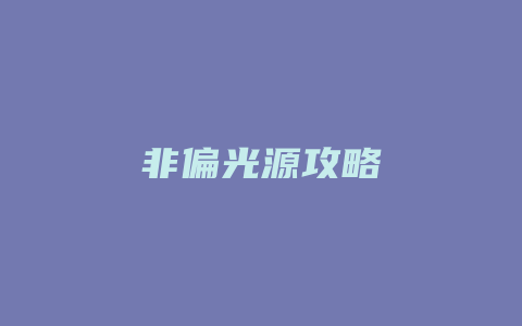 非偏光源攻略